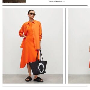 All Saints Orange Asymmetrical Dress